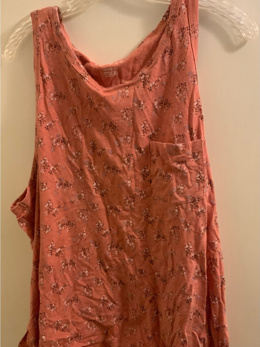 American Eagle Outfitters Plus Size Coral Floral Pocket Tank